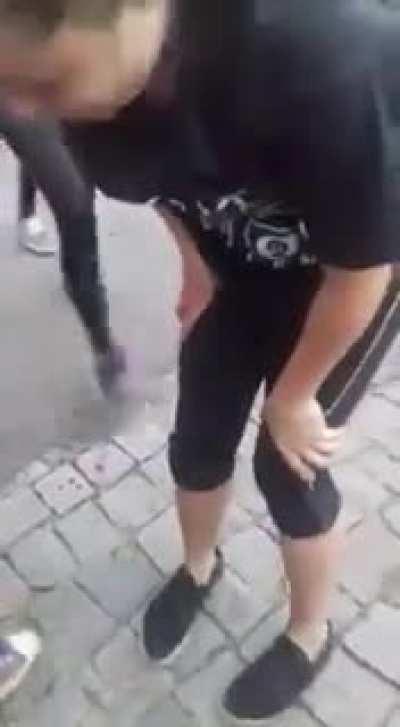 Was a cat fight until bitch pulled out a knife