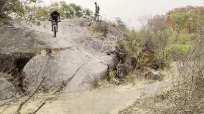 Riding down the “waterfall” at Granite Bay