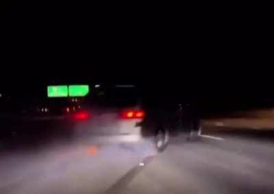 Mini van driver thinks it&rsquo;s all fun and games until the tires blow out