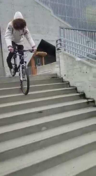 HMFT after trying to descend the stairs.