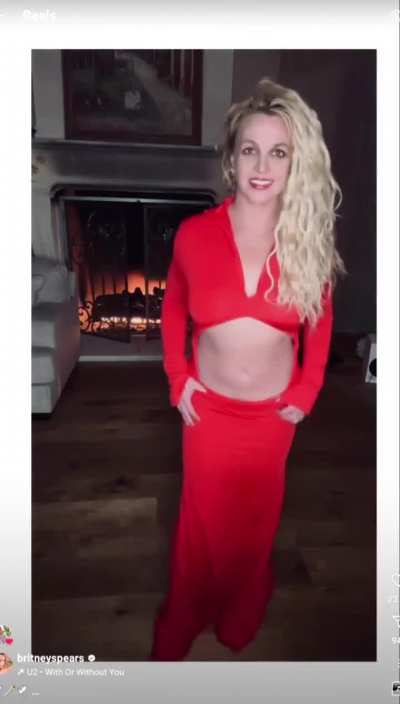 Long Red Dress with a Hole Brit