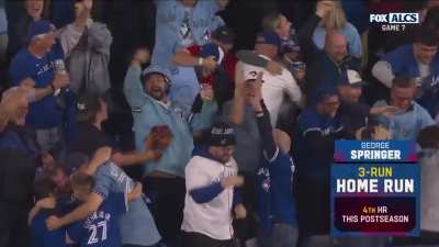[HIGHLIGHT] GEORGE SPRINGER. 3-RUN HOMER. BLUE JAYS TAKE THE LEAD!