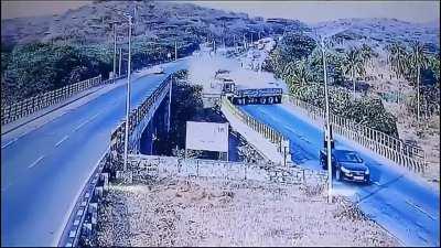 4 burned to death after truck carrying chemicals is hit off bridge and catches fire, Tamil Nadu, India