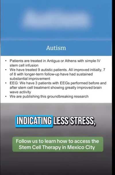 It’s about Stem cell therapy for autism again
