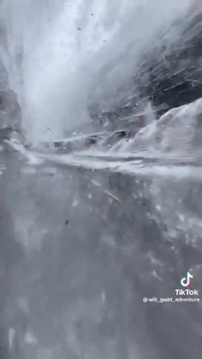 Have you ever seen inside a frozen waterfall?