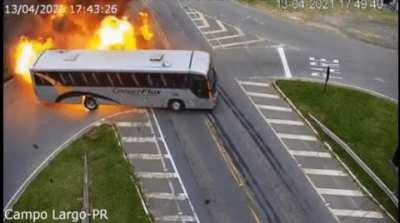 Car crash in Brazil. Car driver didn't make it unfortunately