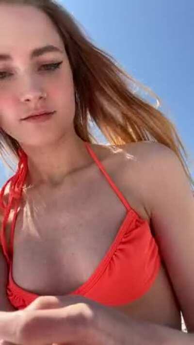 Exposing myself at the beach