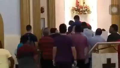 This idiot tried to rob the wrong Church 😂