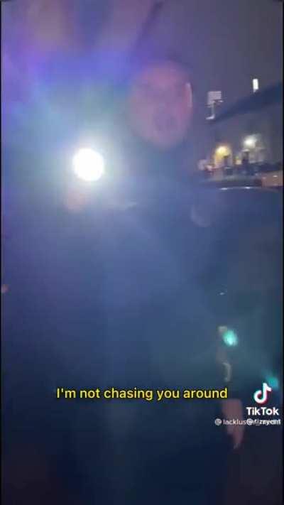 Crazed cop picking on a kid.