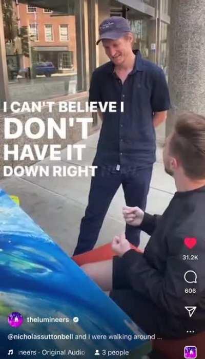 Saw a public piano in Boston so I sat down and started playing Ophelia by the Lumineers when the guy who wrote it just randomly walked by and heard it and started playing it with me