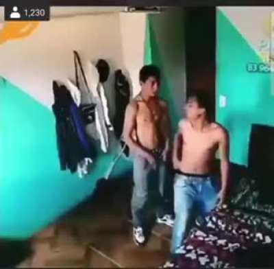 Just two guys Having a good time, Having a good time.