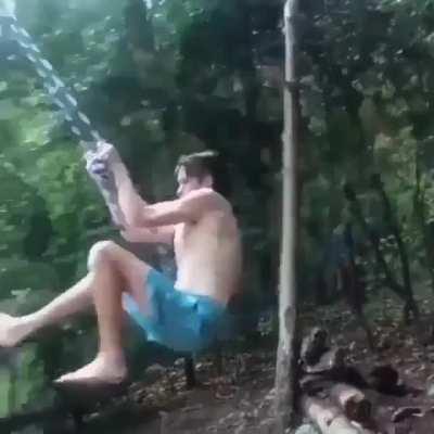 Swinging across a lake..