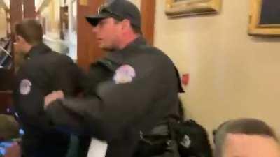 Another viewpoint of the woman who was shot.