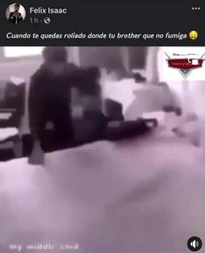 “When you fall asleep in your friend’s house who doesn’t fumigate 🤑”