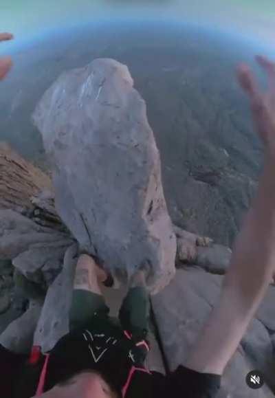 That’s one way to test the integrity of that rock.