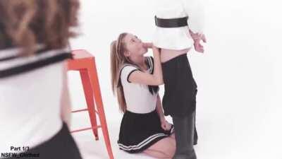 Blowjob While Her Friends Watch