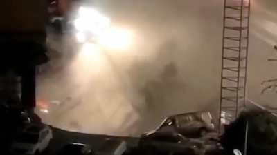 Sinkhole opens up on a street in China, swallowing 21 cars. August 2020