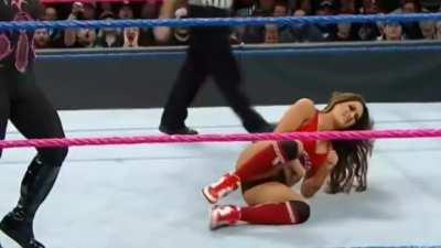 natalya hitting nikki bella's belly