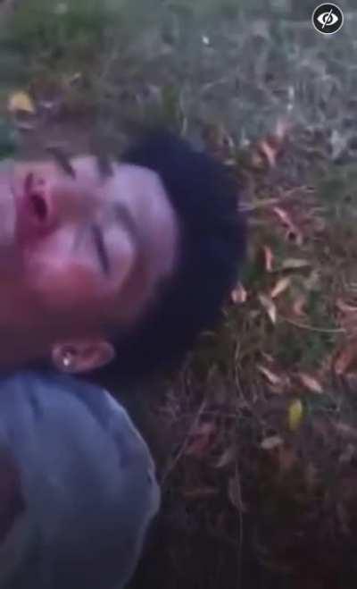 Supposedly the aftermath of a car accident involving a stolen car. The people on the ground were the perpetrators, happened 2 days ago. No other context yet