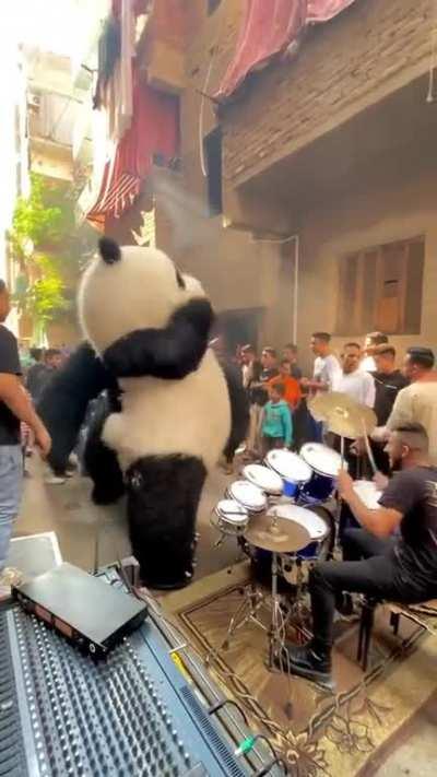 Lit street party in Egypt