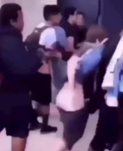 Kid wipes other kids face with his ass