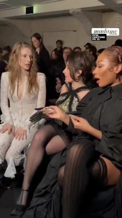 hunter schafer, rachel sennott and megan thee stallion at jean paul gaultier 2025 haute couture.