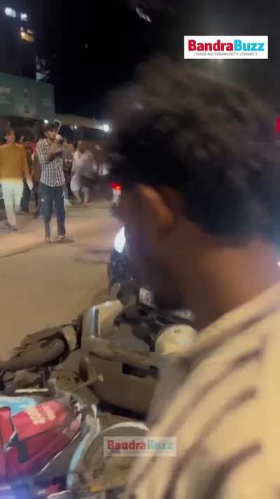 A driver trying to flee after hitting stationery cars and bikes