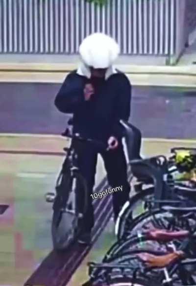 There goes his €300,- airbag for cyclists