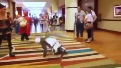 Whenever an arcstrider hunter gets shot at.