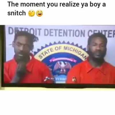 Guy realizes in front of the judge his friend snitched on him.