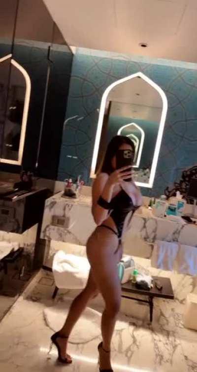 Ashwitha Showing Her Massive Ass And Boobs In Black Lingerie