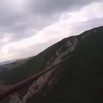 Zipline malfunction halfway through