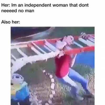 WCGW Lifting A Ladder Not Properly