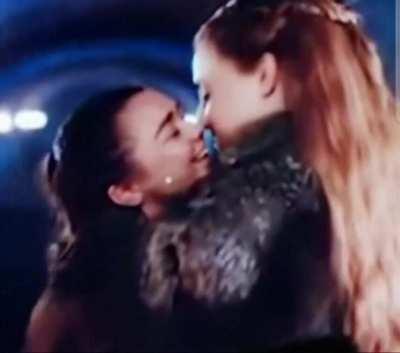 Maisie Williams and Sophie Turner almost went for it on camera. 