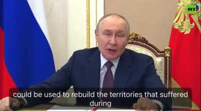 Putin declares Russia's readiness to donate $1B of their assets which were frozen by the Biden admin to Trumps board of peace. The rest of the money from the frozen assets (estimated $4B) will be used to rebuild territories destroyed in the Ukraine war