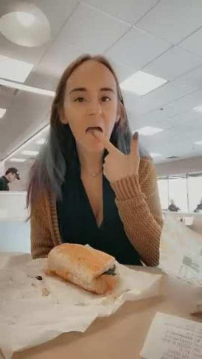 Lunch and a show aka my tits [gif]