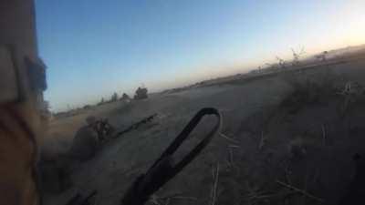 A-10 Warthogs execute gun-runs in combat zones while infantry watches