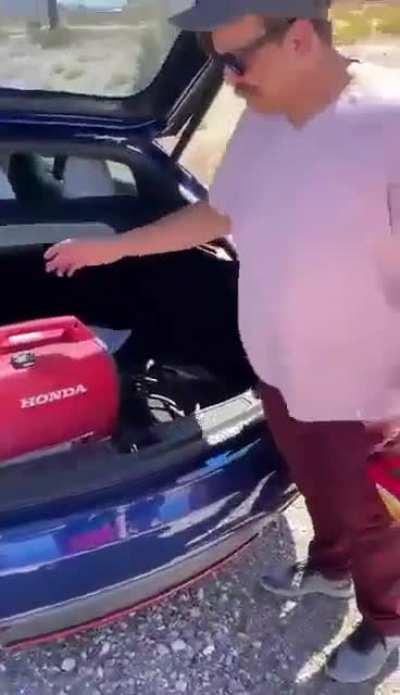 [Request] Is it more or less efficient to charge an electric car using a gas generator than to fill up a standard car with gas? By how much?