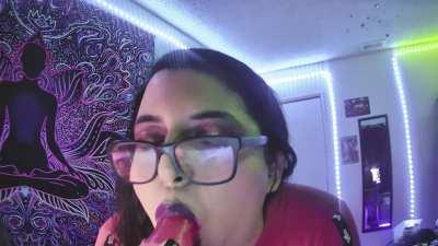 Goth librarian with a very deep throat <3