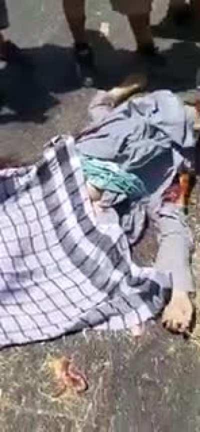 Aftermath of people that fell off plane trying to escape Kabul