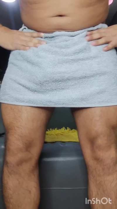 Get out of the shower and sit on the couch