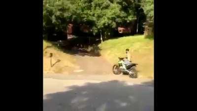 Rider hit tree branch while riding his motorcycle