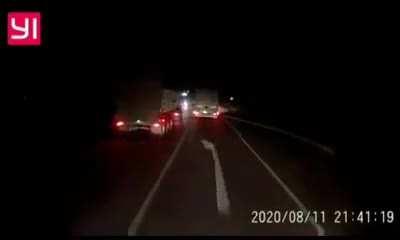 Idiot in truck tries to overtake