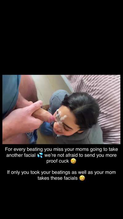 Moms face used as a cumrag by bullies