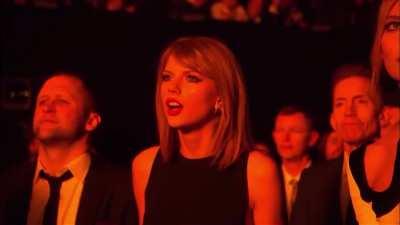 Taylor Swift’s reaction to Kanye preforming at the 2015 BRIT Awards will always get me.