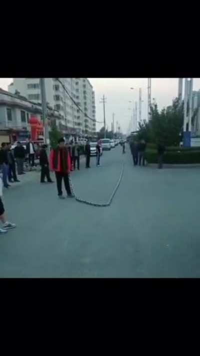 Guy Whipping Massive Chain