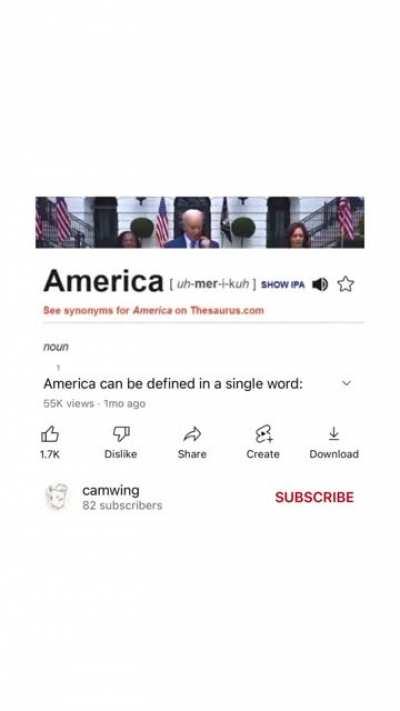 America can be defined in a single word: