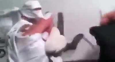 Hand to hand combat.