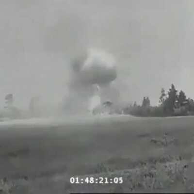 A KV-2 goes up in a tremendous explosion when its HE ammunition cooks off