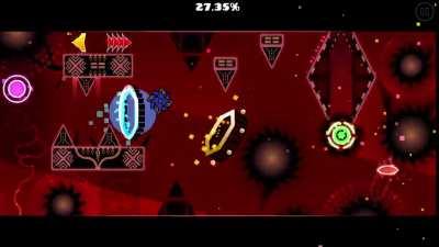 RASH 58% (jump from night life) i absolutely love this level and i actually died to a hard click so im extremely satisfied with that, atm im 13.5k attempts in